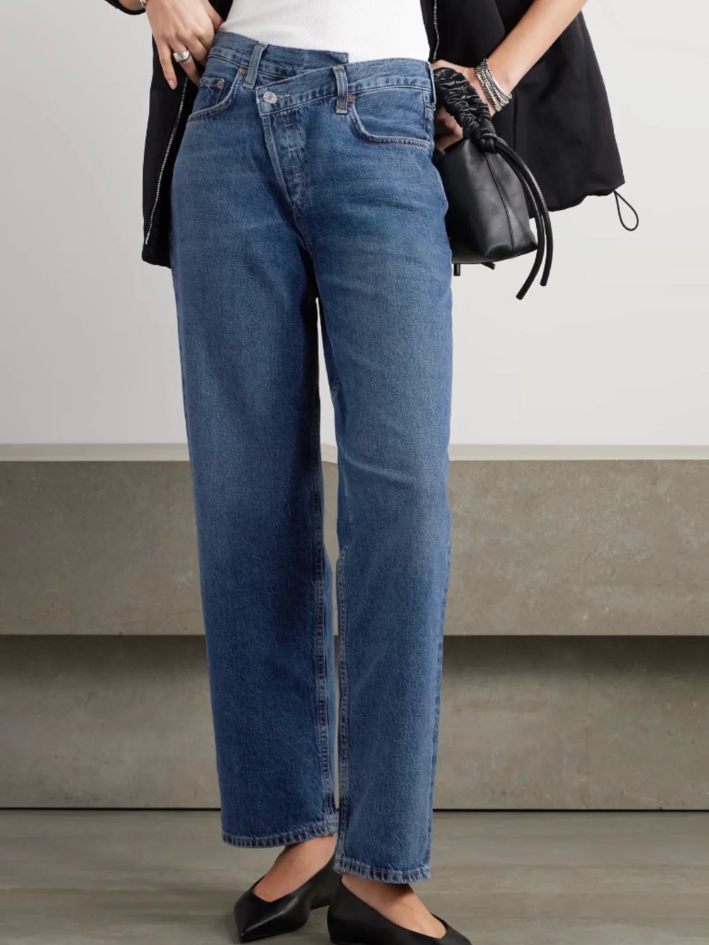 Agolde Straight Leg Jeans in Medium Blue Wash